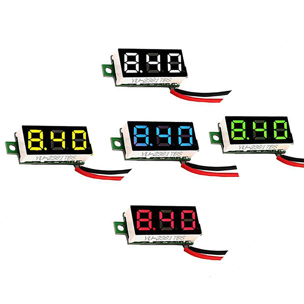 Mini voltmetro digitale DC da 0.28 pollici 3 fili 0-100V 2 fili 4-30V misuratore di tensione Auto Car Mobile Power Tester Detector