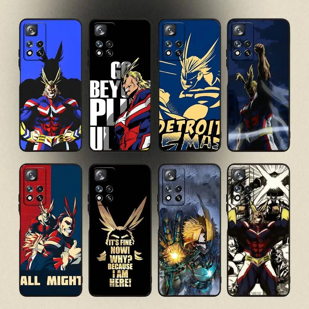 私のヒーロー A-Academia オールマイト電話ケース サムスンギャラクシー A 91、80、73、72、53、52、51、22、5G、プラス、J、ノート用 ソフトブラックカバー