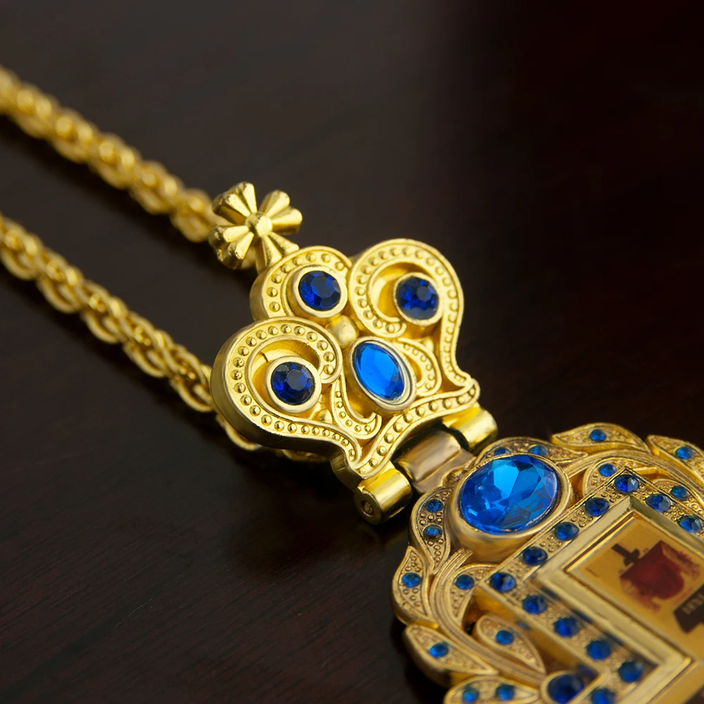 HTISOK Orthodoxes Kreuz-Anhänger, vergoldeter Jesus-Anhänger aus Zinklegierung, Priester-Brustkreuz, Kreuzanhänger – Detail 7