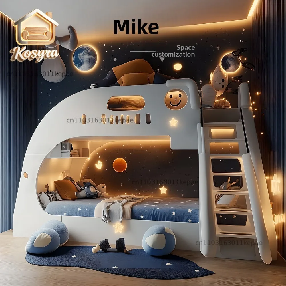 Whole house custom blue universe hotel homestay theme room mother bed second child 1.8m starry sky bunk bed