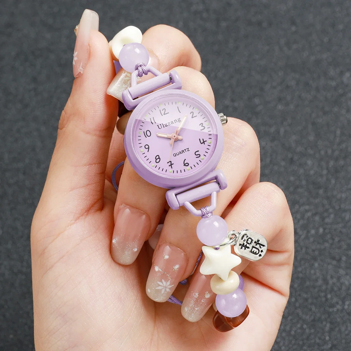Fashion Beads Strap Women Wristwatches Arabic Dial Quartz Watch for Girls Students Clock Gift Relogio Feminino  (Without Box)