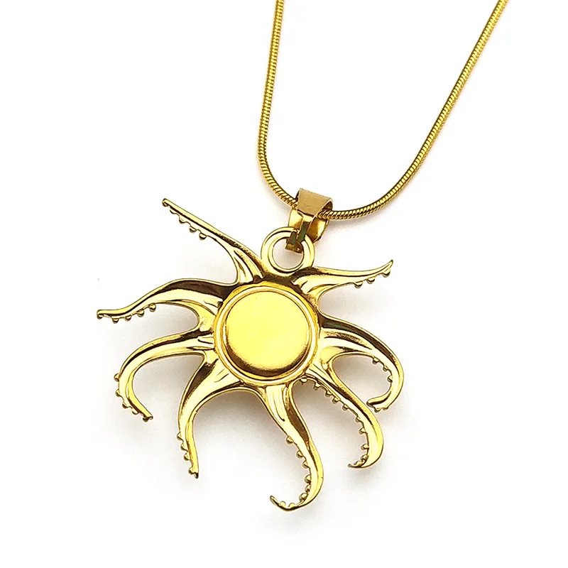 رائعتين الأخطبوط البحر سلسلة للنساء الرجال الفولاذ المقاوم للصدأ الذهب اللون المحيط الحيوان الهيب هوب الشباب قلادة قلادة مجوهرات هدايا