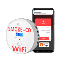 Tuya 3 Year Battery 2 in 1 WiFi Tuya Smart Carbon Monoxide Detector Alarm 85dB Sound Warning LCD Digital Display Home Indoor