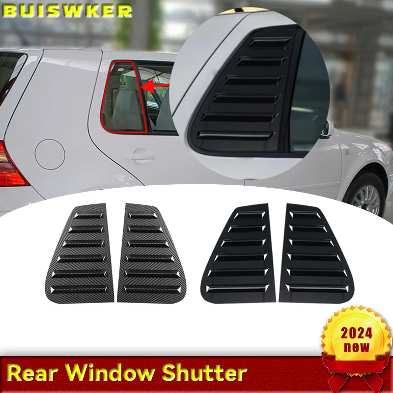 A Pair Car Rear Side Window Shutter Cover Trim Window Louver Side Air Vent Trim For VW Golf 4 MK4 1997-2006