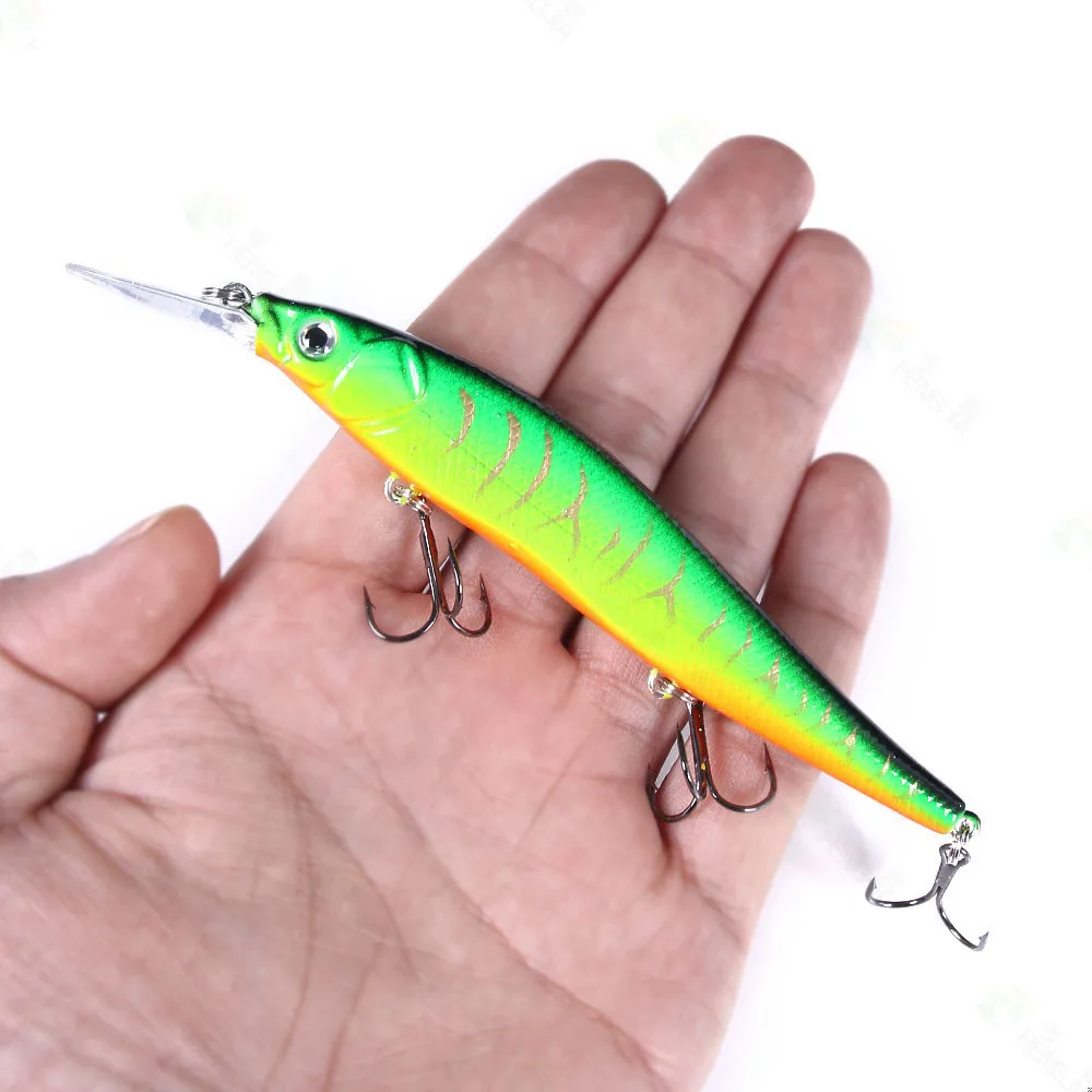 1Pcs Fishing Lure 115mm/14g Minnow Crankbait Wobblers 3D Eyes Perch Artificial Bait Pike Carp Bait Swim Bait Fishing Pesca view 5
