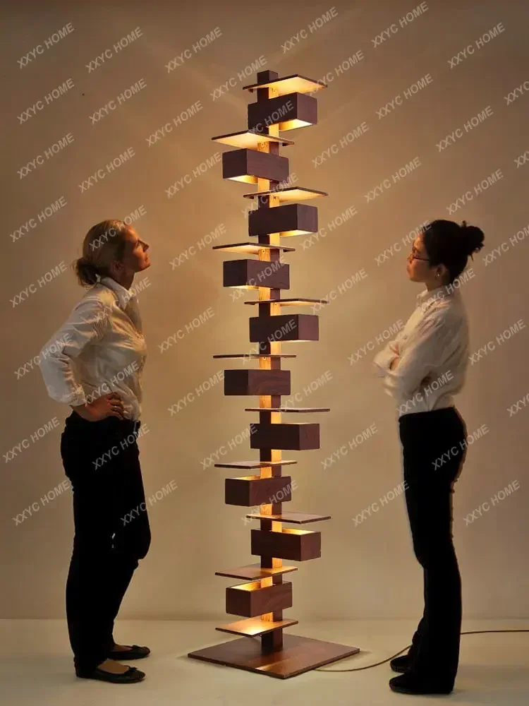 

Villa Floor Lamp Building Designer Sample Room Living Room Villa Art Decoration Walnut