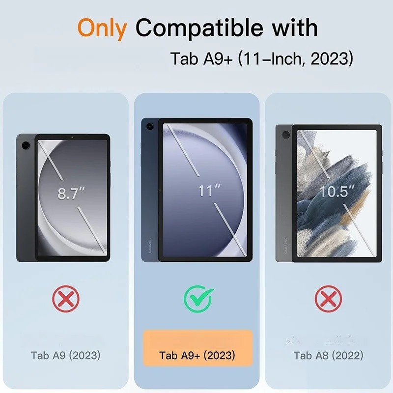 Für Galaxy Tab A9 A9+ 8,7 11 Zoll Hülle Dreifach Faltbare PC-Hartschale Magnetischer Ständer Schlanke Abdeckung – Detail 1