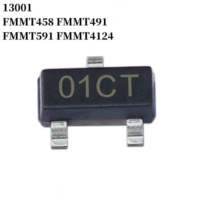 100~10000Pcs 13001 FMMT458 FMMT491 FMMT591 FMMT4124 SMD Transistor SOT-23 NPN Bipolar Amplifier Transistor