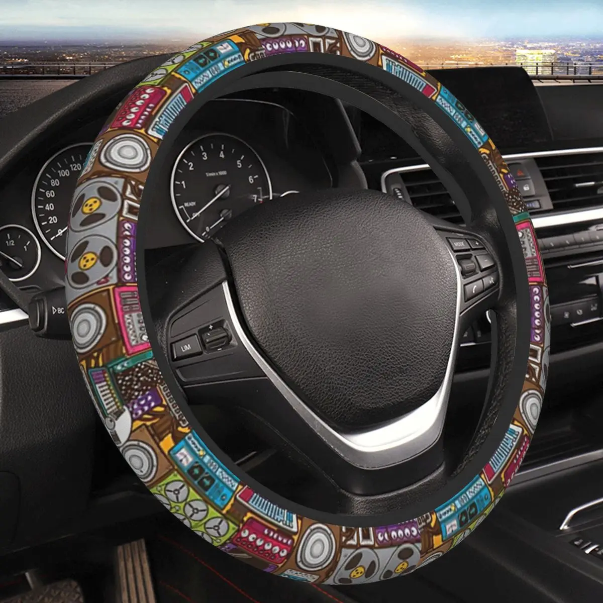 

Electronic 80's Retro Devices Thickening Car Steering Wheel Cover 38cm Universal Suitable Car-styling Car Accessories