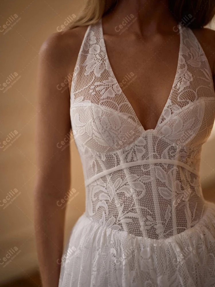 Charming Wedding Dresses A Line Lace Bridal Gowns Sleeveless Backless Robes For Formal Party Pretty Customized Vestidos De Novia