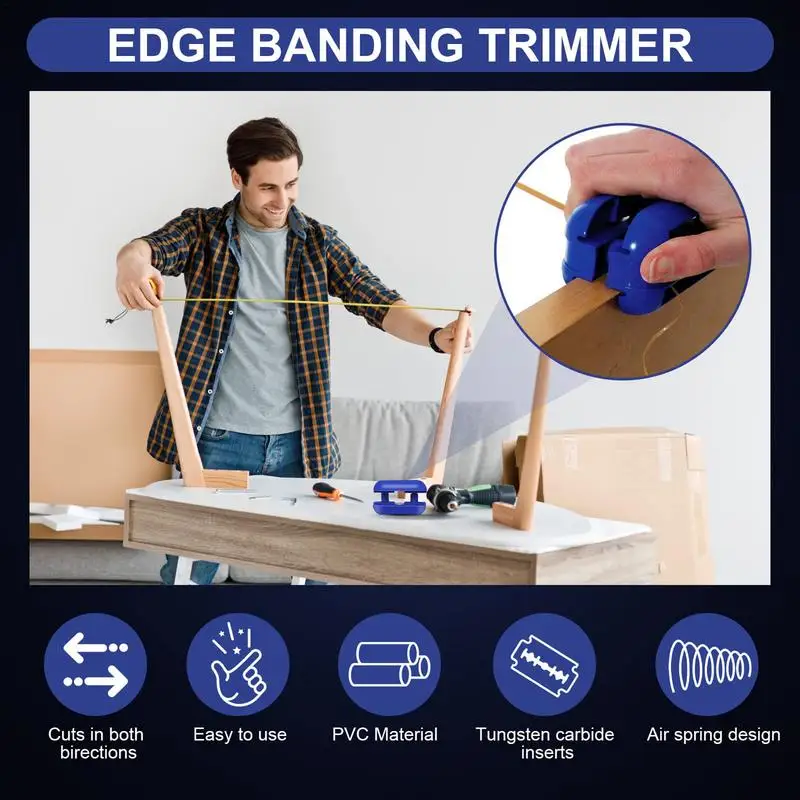 

Edge Banding Trimmer Wood Veneer Edge Trim Manual Carpenter Trimming Machine Woodworking Hand Tool For Cabinet Manufacturing