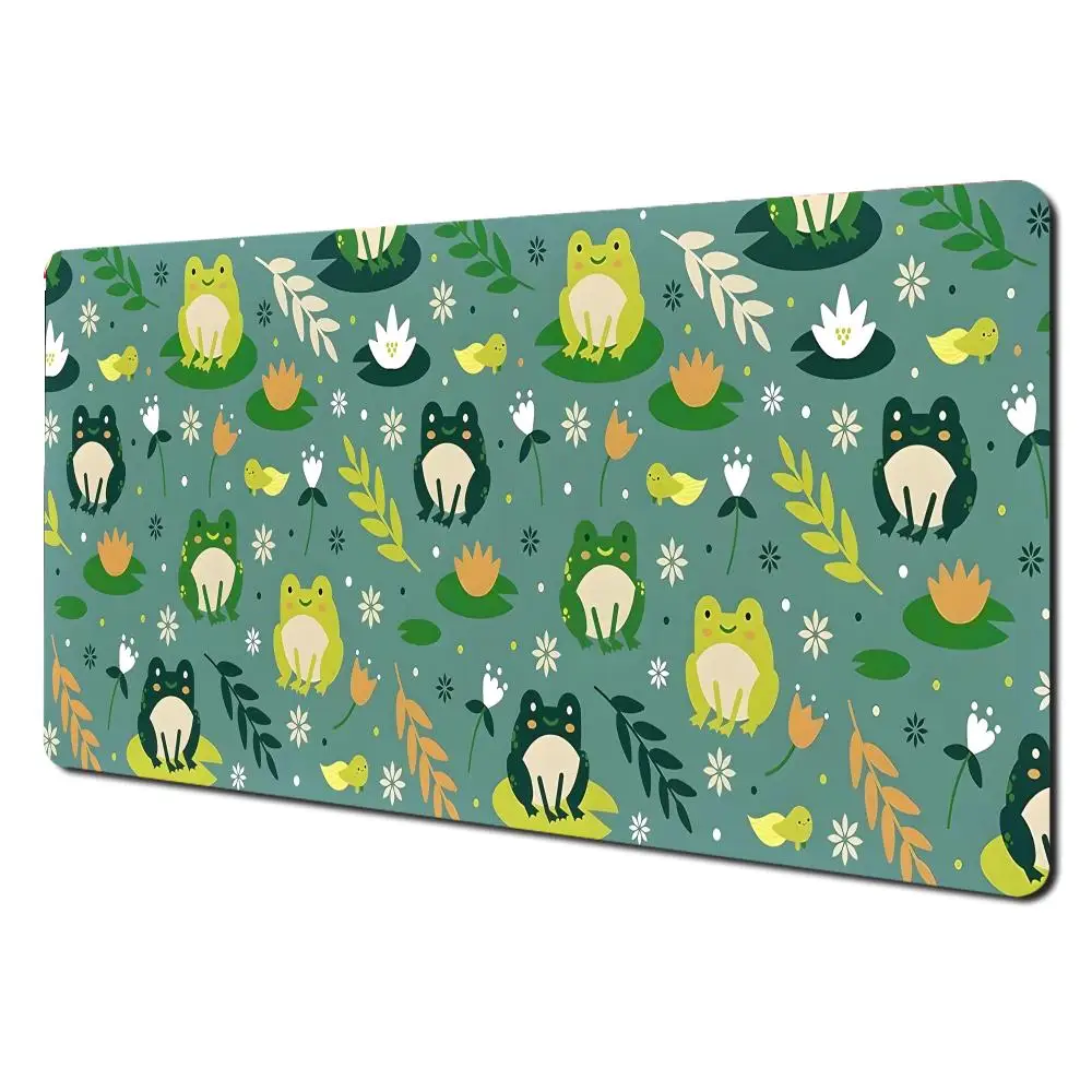 かわいい緑のカエルマウスパッド大型ゲーミングマウスパッドXXLマウスパッド滑り止めデスクアクセサリー美的ラップトップタブレットマットPCプレイマット