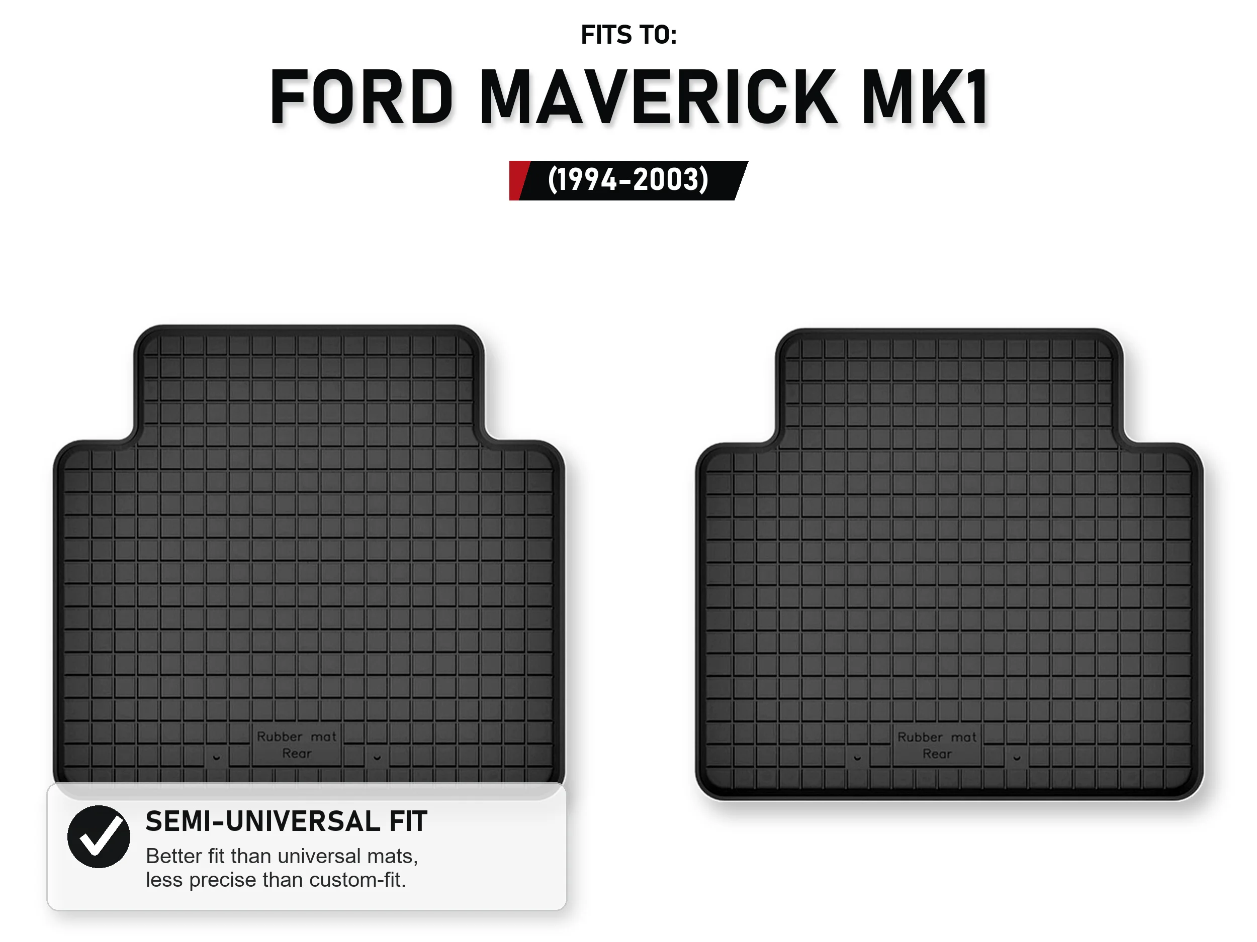 Rubberen bakmatten achteraan voor: Ford Maverick Mk1 1994-2003, 2 stuks