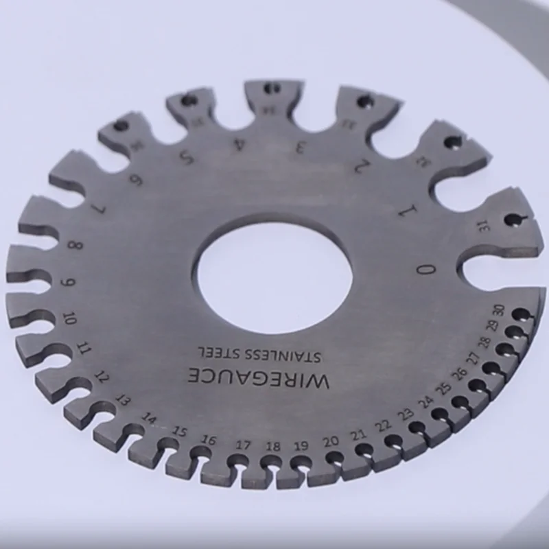 

0-36 Round AWG/SWG Wire Gauge–Precision Stainless Steel Thickness Ruler, High-Accuracy Diameter Measurer Tool for Welding Ins