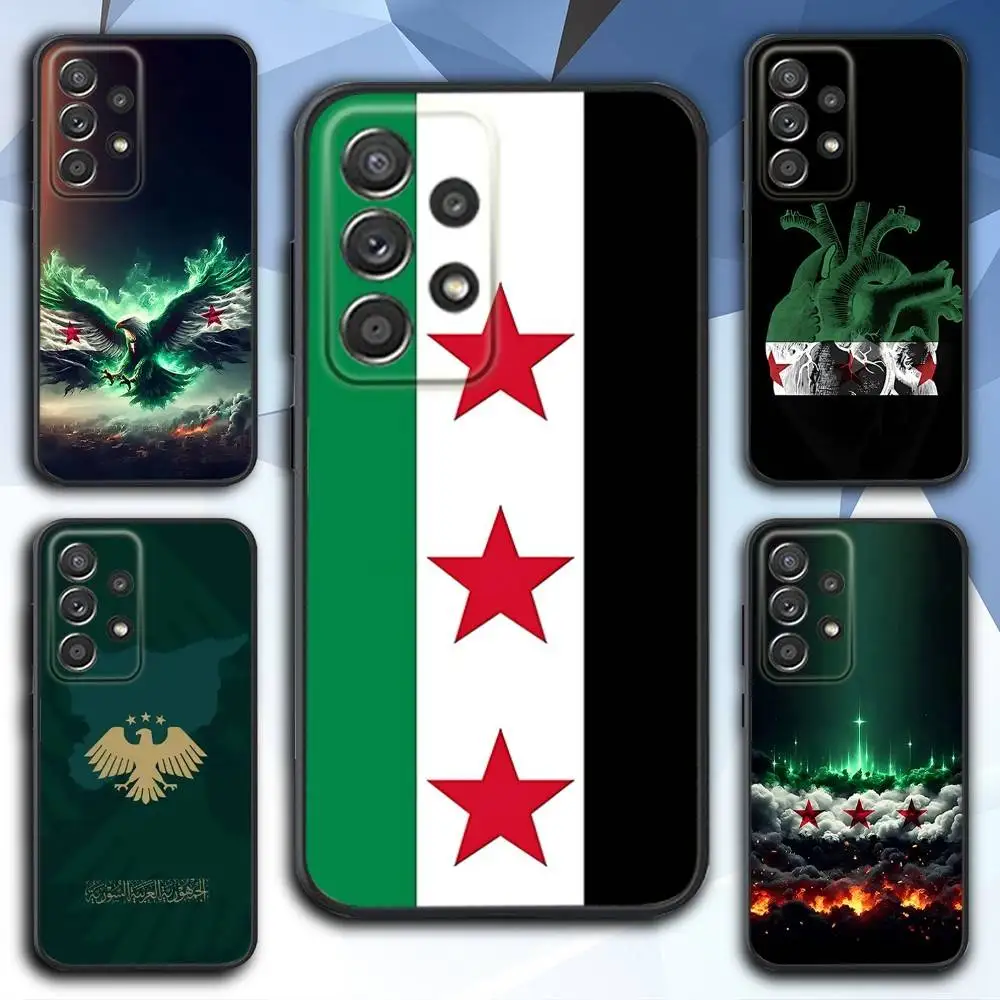Free S-Syrias Flag Phone Case For Samsung S 25,24,23,22,30,21,10,9,Ultra,Plus,Lite,FE,4,5 G Soft Black Case