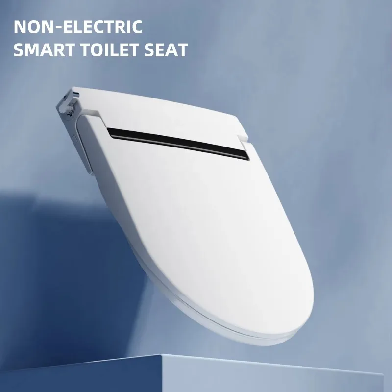 

Non-Electric Bidet Toilet Seat Slim Design Dual Nozzle Bidet Adjustable Water Pressures Elongated Smart Toilet Cover