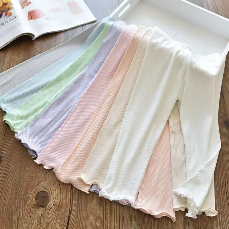 Baby Girls Pencil Pants Elastic Kids Girls Leggings Summer Thin Ice Silk Trousers Soft Pants for Girls Korea Children's Clothing