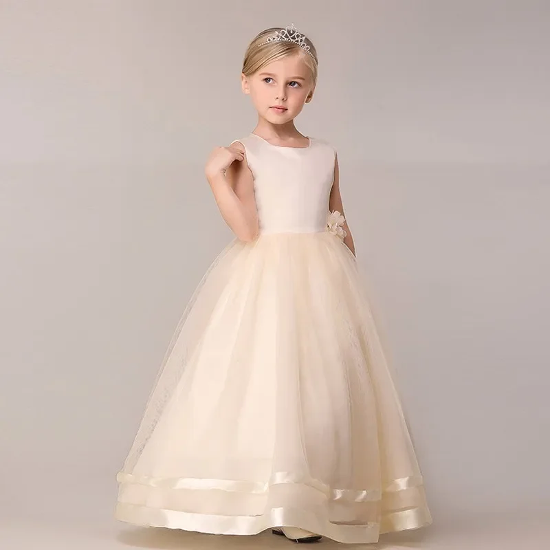 2024 Summer New Girls Dress Summer Lace Wedding Maxi Dress Elegant Kids Party Dresses For Girls Clothes Vestidos 3-12 Years Old