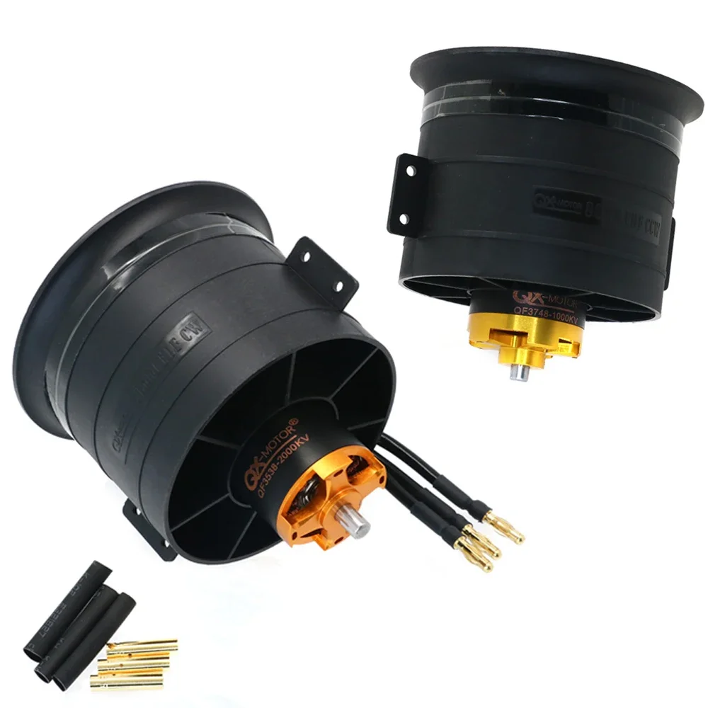 SkyDEl80mm EDF 12 Blades Ducted Fan QX-MOTOR QF3748 1000kv QF3538 2000KV Brushless Motor CW CCW 2000KV/1000KV For RC Model