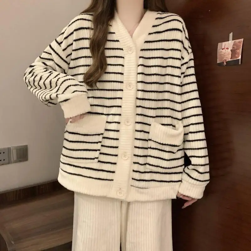 

Женская одежда, пижамный комплект, весенне-осенняя домашняя одежда, брюки с длинными рукавами, минималистичный, милый, модный, удобный