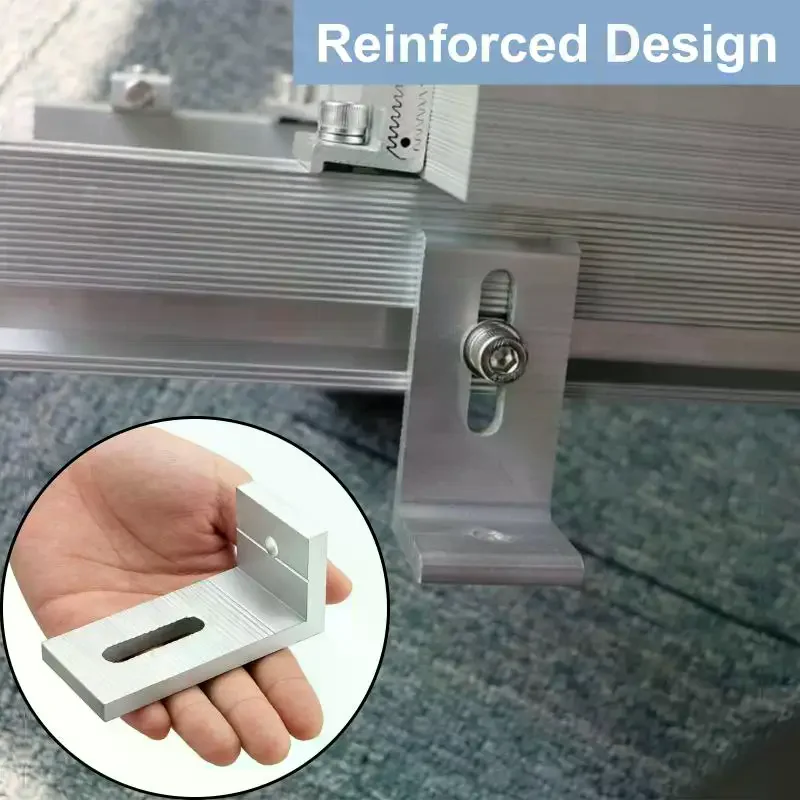 L Foot Solar Panel Mount Bracket High Strength Aluminum Anti Rust L Shape Holder for Ground PV Rail Support Installation