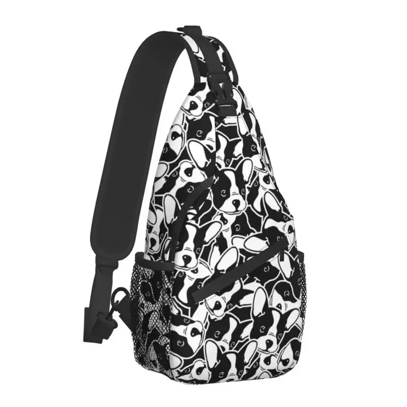 French Bulldog Pattern Sling Chest Crossbody Bag Men Casual Cute Dog Shoulder Backpack for Traveling