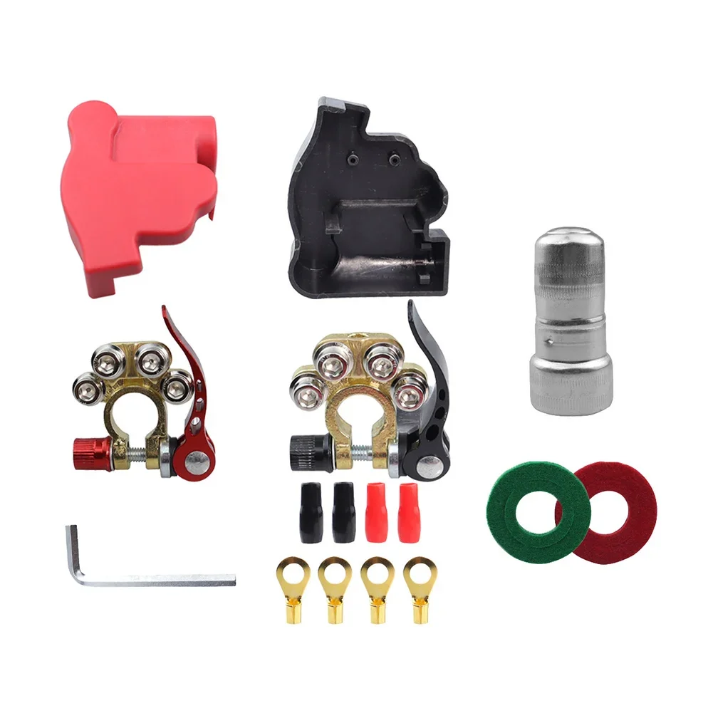 Car Cable Connector Quick Release Car Battery Terminal Copper Wire Lugs Cable Clamp Car Top Post Battery Terminals for Auto Boat