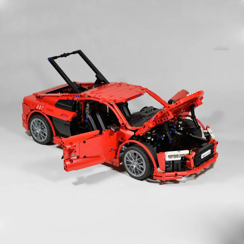 High-tech mechanical group supercar series car model MOC R8 V10 (1:10) supercar model children\'s educational toys holiday gift