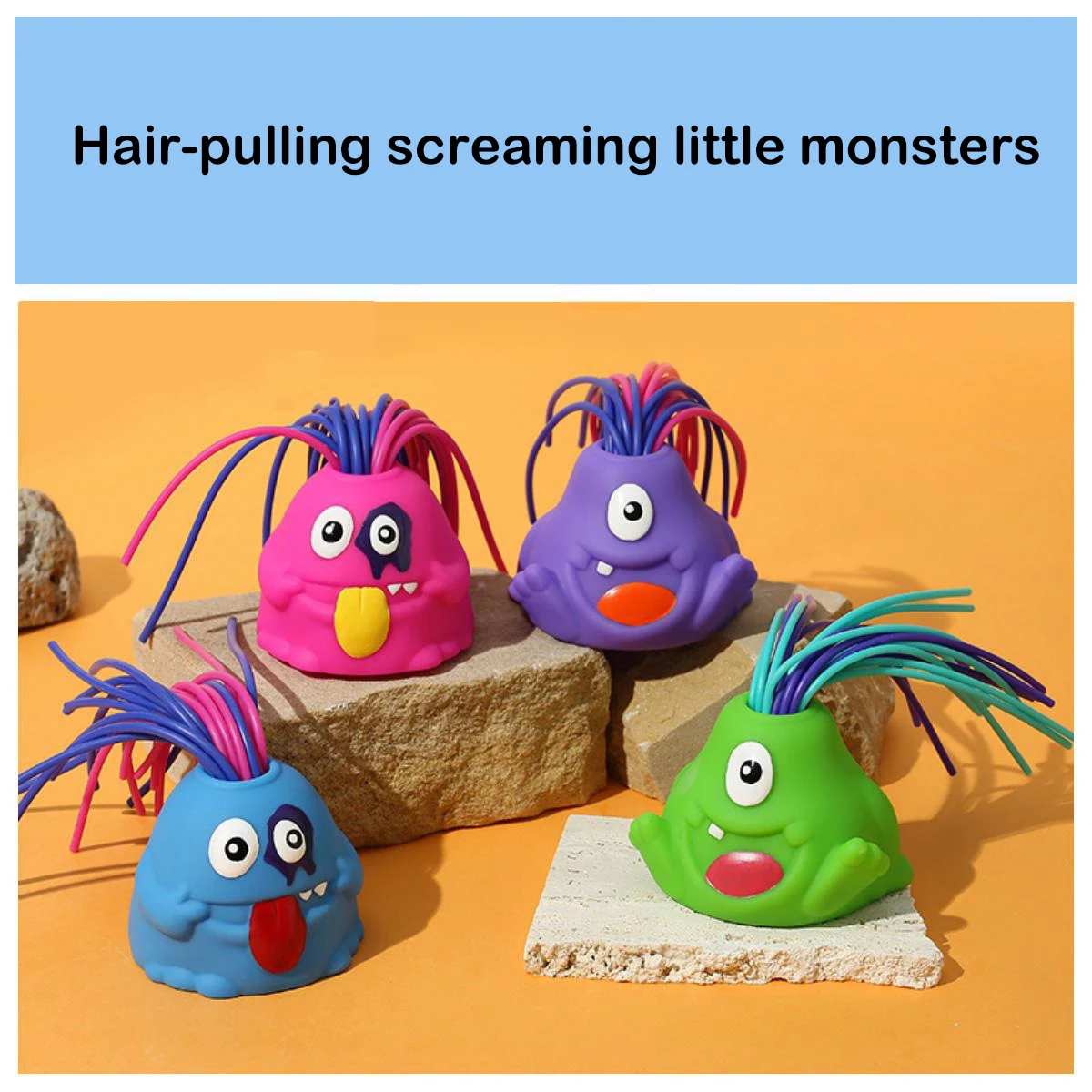 

Hair-pulling Screaming Little Monsters Kids Adult Stress Relief Toy Fun Halloween Spoof Toy Monster Toys With Lights And Sounds