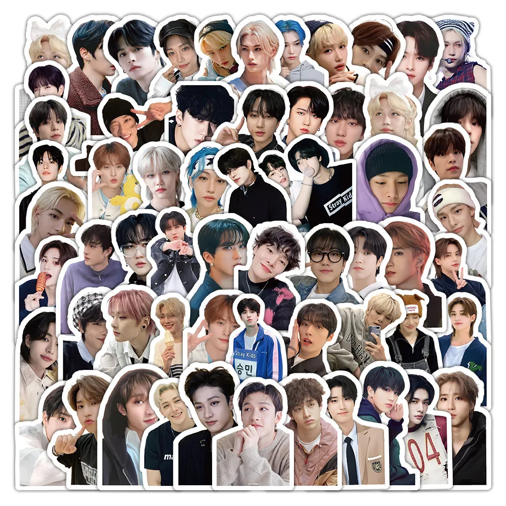 10/60PCS Korean Boy Band Stickers Handsome Singer Star Graffiti Decoration Notebook Mobile Guitar Suitcase Refrigerator Decals