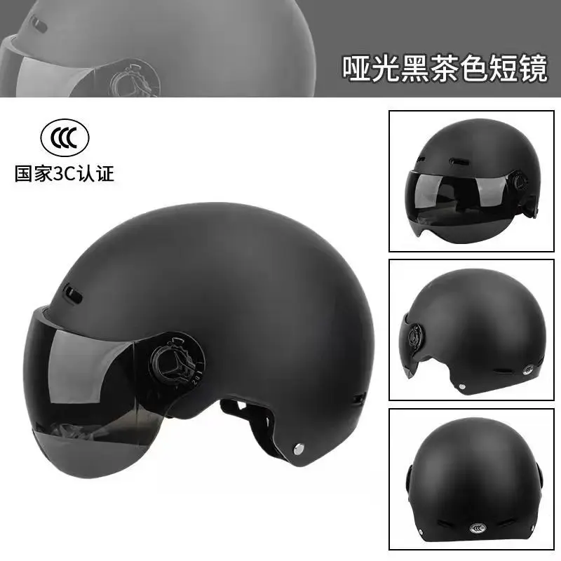 3C Certified Half Helmet with Goggles for Adult Men Women Electric Bike Motorcycle MTB Road Cycling Safety Helmet view 6