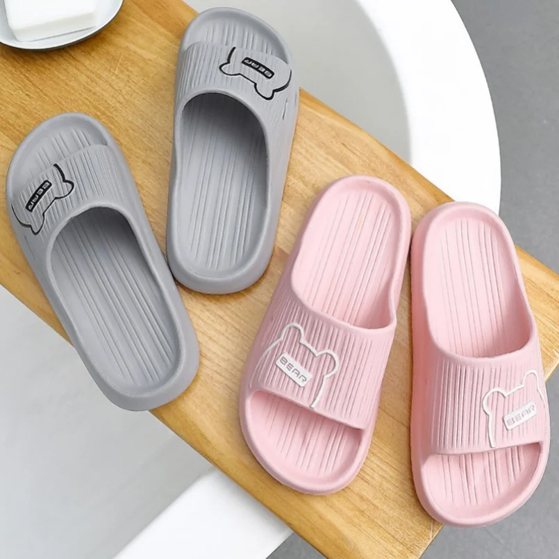 House Slipper Woman teddy bear Cloud Summer Sandal Men Flip Flops Beach Non Slip Soft Sole Bathroom Home Shoes Female Male