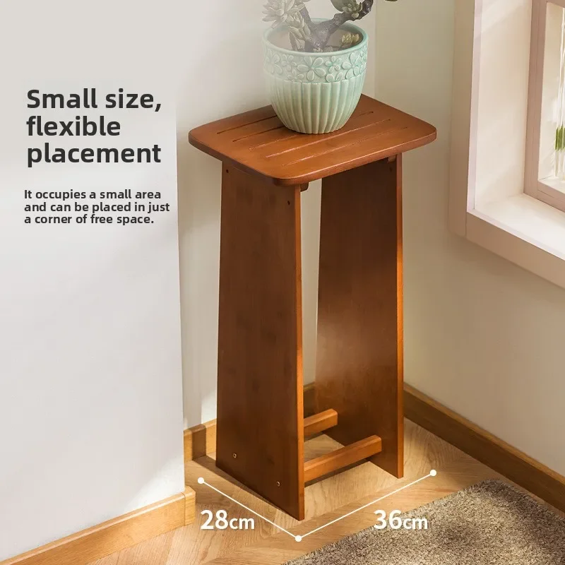 Wood flower table Chinese flower rack living room floor-to-ceiling double-layer shelf green plant flower pot placement rack