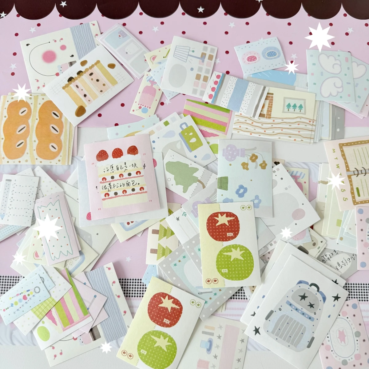 Kawaii للكتابة ملصق حزم سجل القصاصات 30 قطعة/الحزمة ملصقات ملصقات الزخرفية للفنون Diy بها بنفسك الحرف ألبوم مجلة خطة