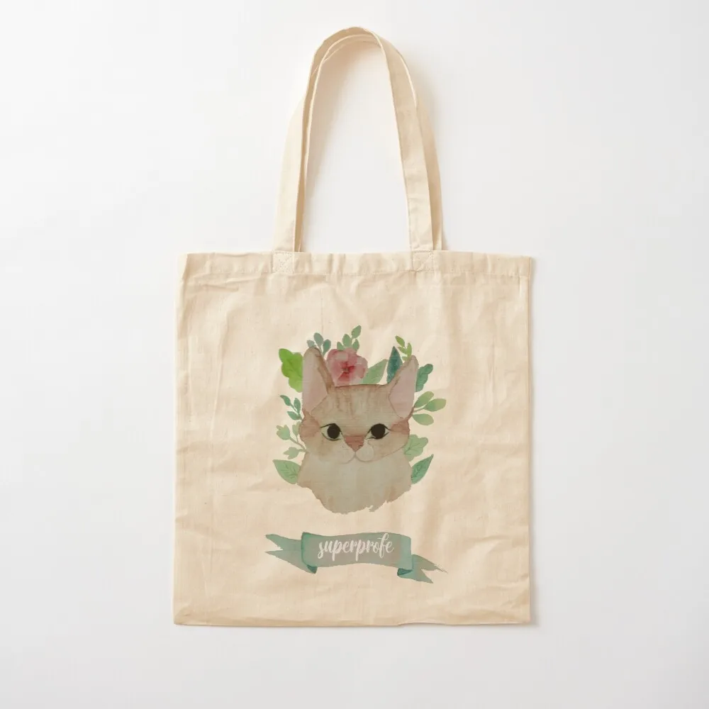 

Superteacher with cats Tote Bag personalized tote canvas tote Canvas shoulder bag bag university