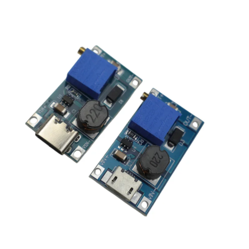 MT3608 Boost Module Step Up Converter DC-DC 2V-24V to 5V-28V 2A Adjustable Micro USB Type-C 5V 9V 12V for DIY Arduino