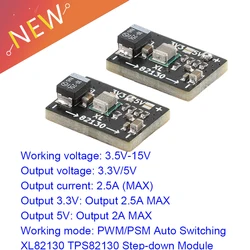 2Pcs new XL82130 Mini DC 3.3V/2.5A 5V/2A Step-down Power Supply Module Buck Board TPS82130 PWM/PSM Auto Switching Mode PWM PSM