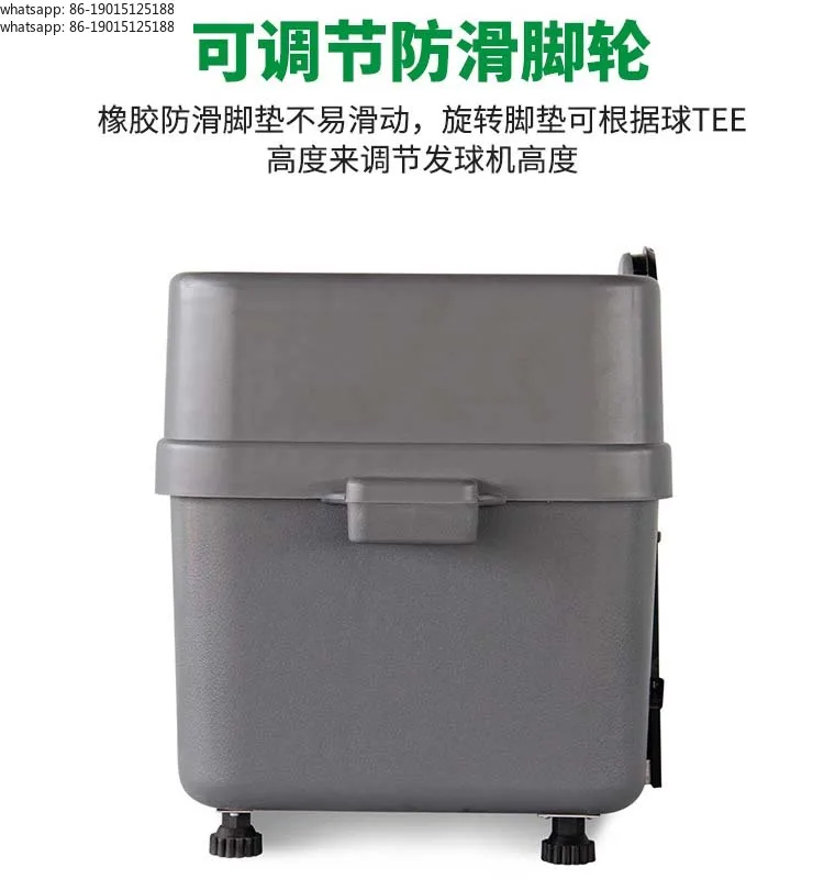 Semi-automatic service machine, club holder, service device, foot stepping green, gray.