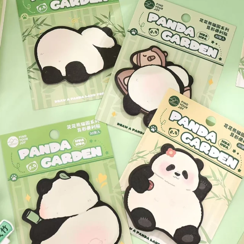 Gift Panda Sticky Note Cartoon Special Shaped Paper Strong Adhesive Ins Creative High End Pad Tearability Kawai Lovely Memo Pad