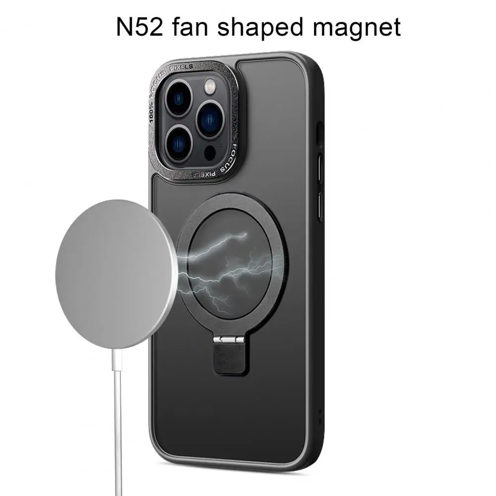 Integrated Magnetic Case with Ring Stand Phone Case Camera Protection Phone Protector for iPhone 15/15 Pro/15 Plus/15 Pro Max