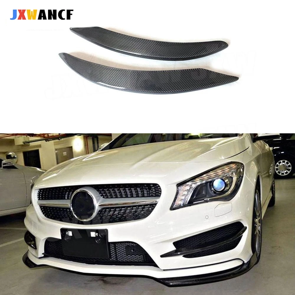 

JXWANCF Carbon Fiber Front Bumper Air Vent Middle Trim Strip Fog Lamp Canards For Benz CLA Class W117 CLA250 Sport 2014-2016