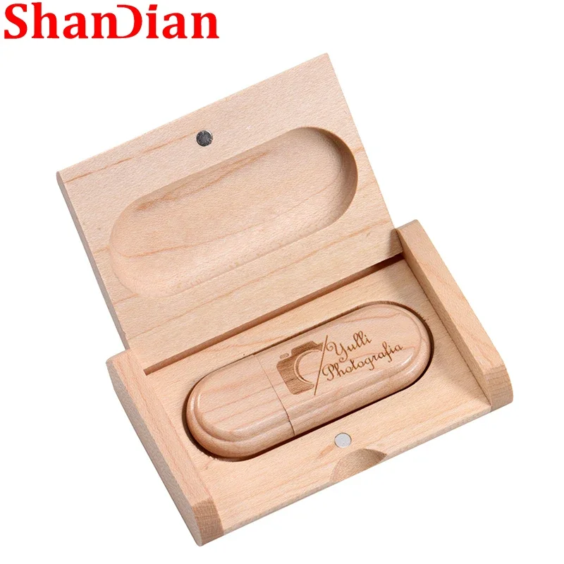 Imagem -06 - Maple Wood Flash Drives com Logotipo Pen Drive de Madeira Memory Stick u Disk Fotografia de Casamento Presentes Usb 2.0 64gb 128gb 10 Pcs Lot