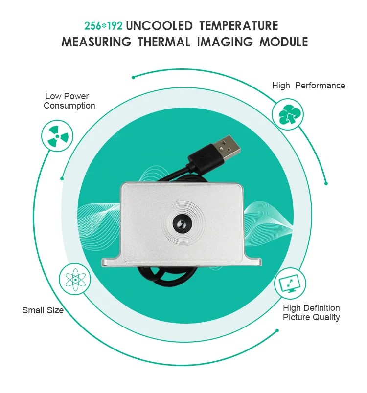 Módulo térmico não refrigerado com câmera de temperatura corporal Medição precisa de temperatura para serviços públicos e projetos de gerenciamento