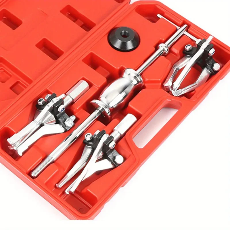 ‌5pc Slide Hammer Kit w/ 3-Jaw Puller - Bearing/Seal Removal Tool Set for Inner & Outer Automotive Repairs