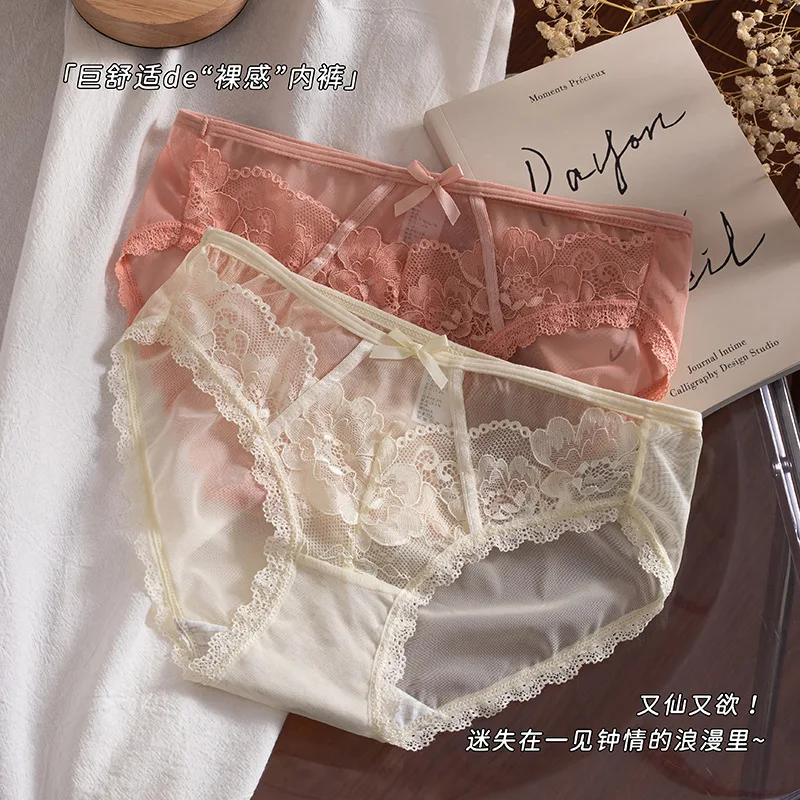 

Сказочный стиль, французские кружевные сексуальные открытые высокоэластичные женские трусики ~ удобные дышащие треугольные трусики для девочек Pure Desire