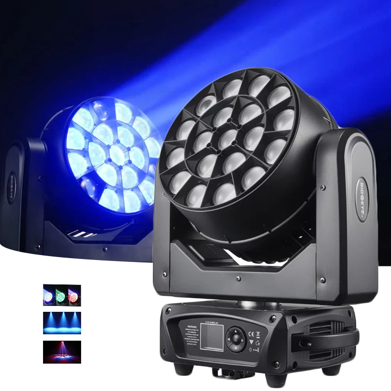 

Светодиодный прожектор AOPU 19x15W Bee Eye K10 с зумом и эффектом Wash для диджеев