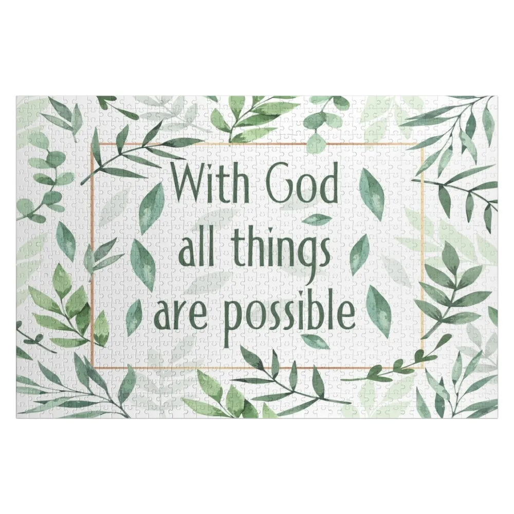 

With God is possible Jigsaw Puzzle Personalized Gift Ideas Personalised Name Puzzle