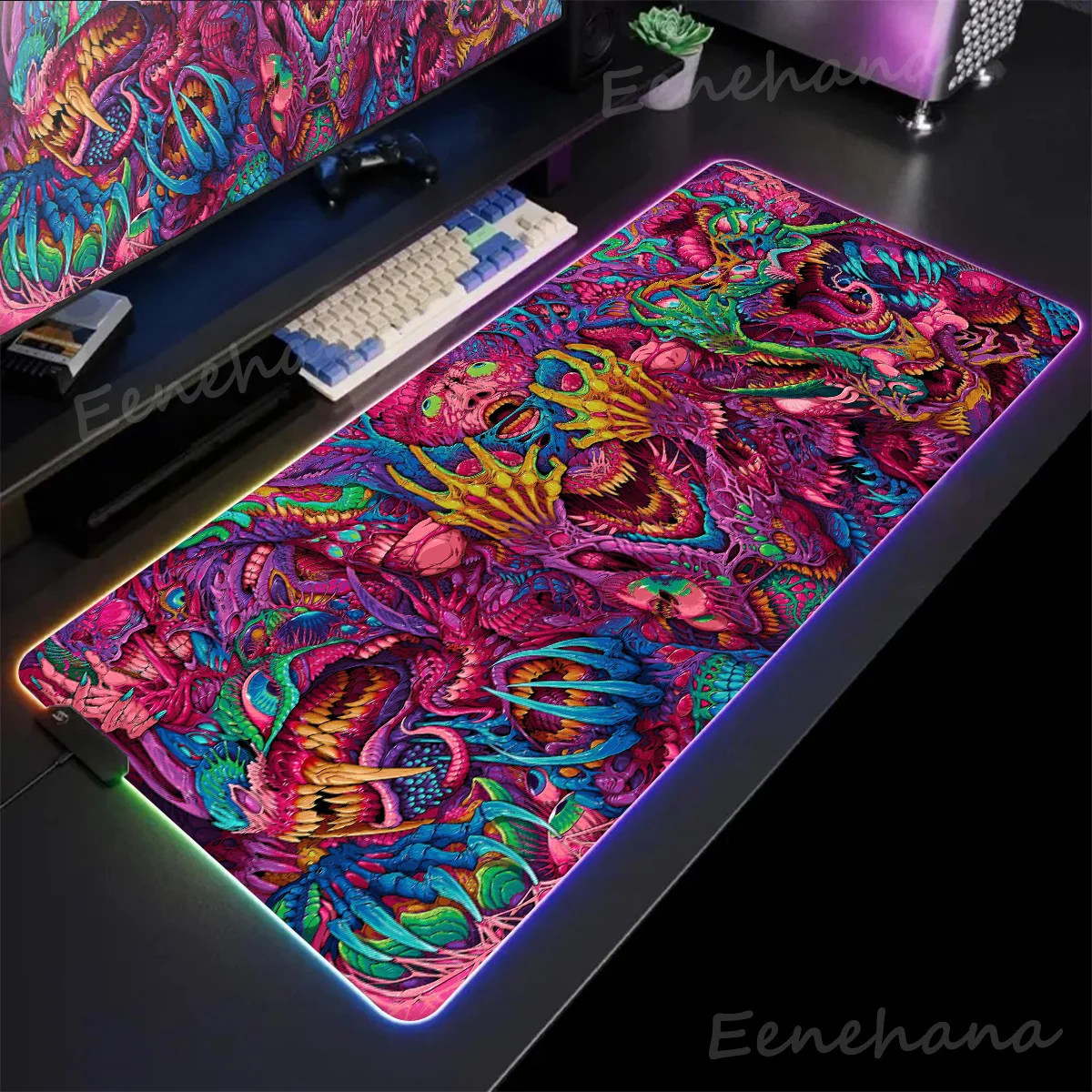 

Gamer Mouse Pad Rgb CS GO Monster Speed Desk Accessories Gaming Mousepad Large Extended Led Deskmat Mause Pc Pads Carpet Mat