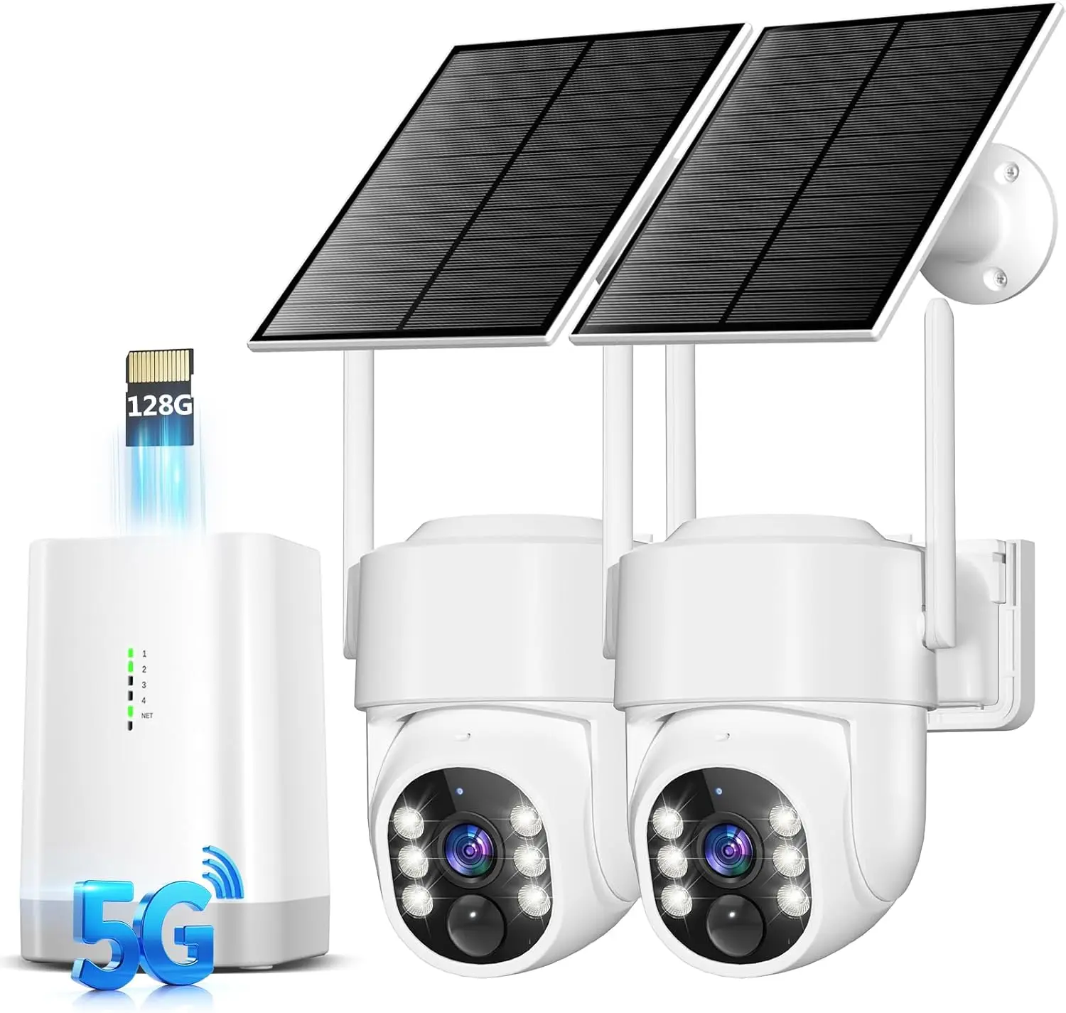 

Wireless Outdoor Security Camera Kit: 4MP Solar Powered, 360° PTZ, Color Night Vision, No Subscription