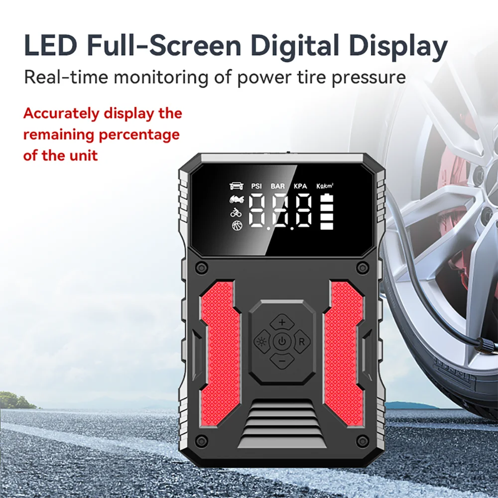 12V Portable Car Jump Starter Air Pump Auto Battery Booster Charger Car Emergency Booster Power Bank Starting Device